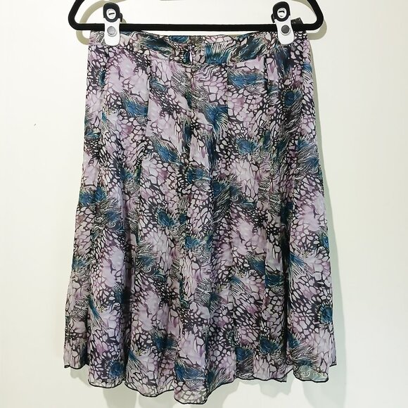Christopher & Banks Petite Women’s Butterfly Wing Print Chiffon Skirt Size 8P - Picture 2 of 9